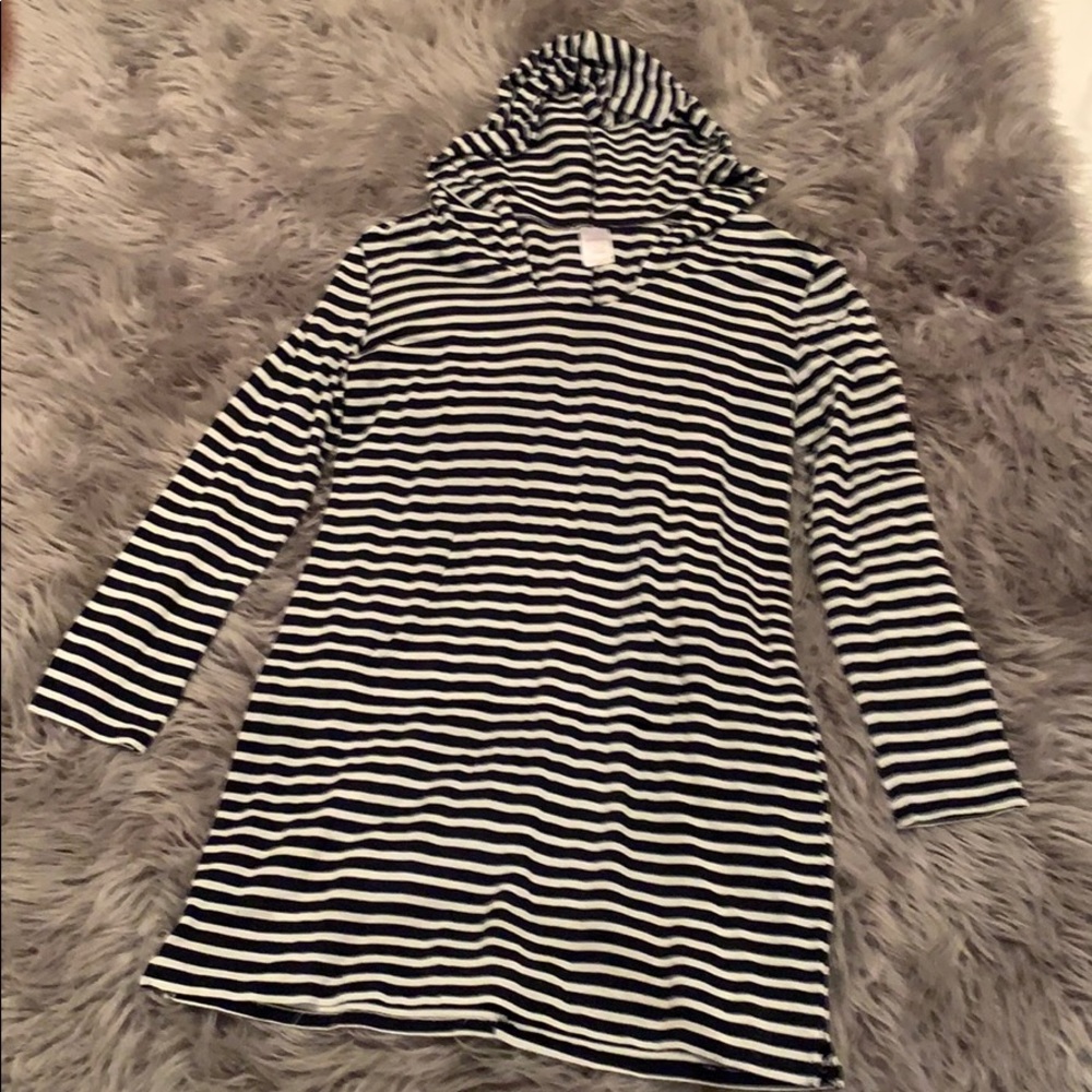 Merona striped hooded swim suit cover up